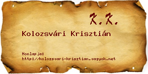 Kolozsvári Krisztián névjegykártya